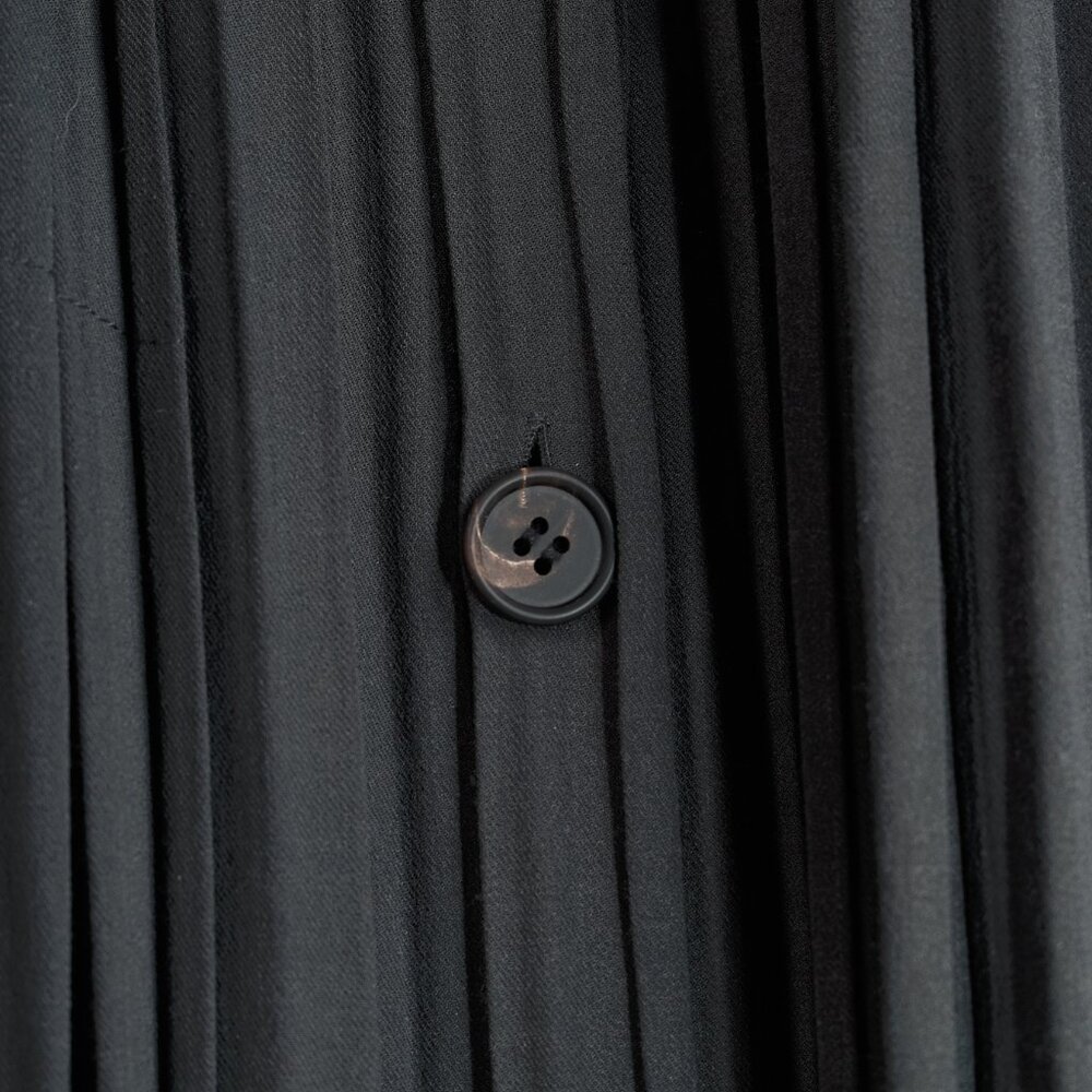 Issey Miyake Archival Rare Grey Pleated Scarf-Collar Button-Front Duster - Picture 7 of 10